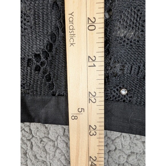 Andrea Jovine Black Lace Jacket With Linen Collar And Trim "Diamond" Accents Lrg - Picture 7 of 11